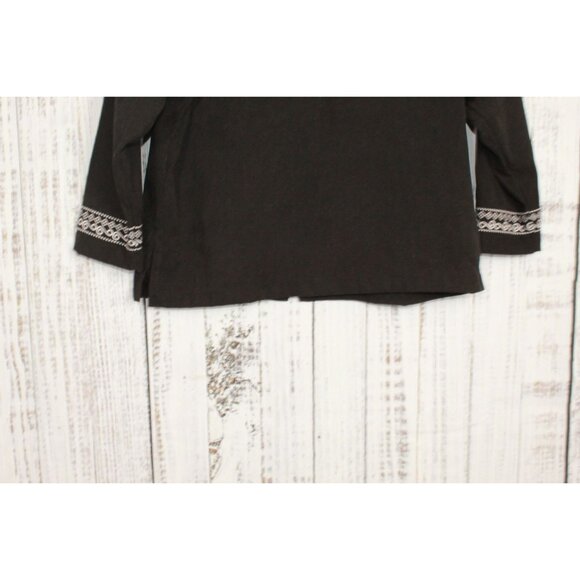 Bon Worth Beaded Embroidery Soft Full Zip Coat Jacket Black Size S Pet - Picture 9 of 10